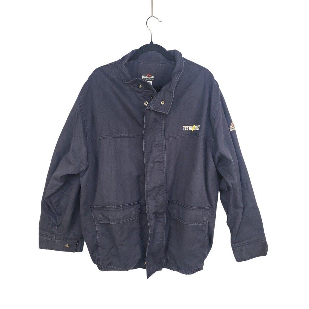 Bulwark Excel FR Flame Resistant Jacket Men's 3XL RG Navy Blue Workwear Arc Rate